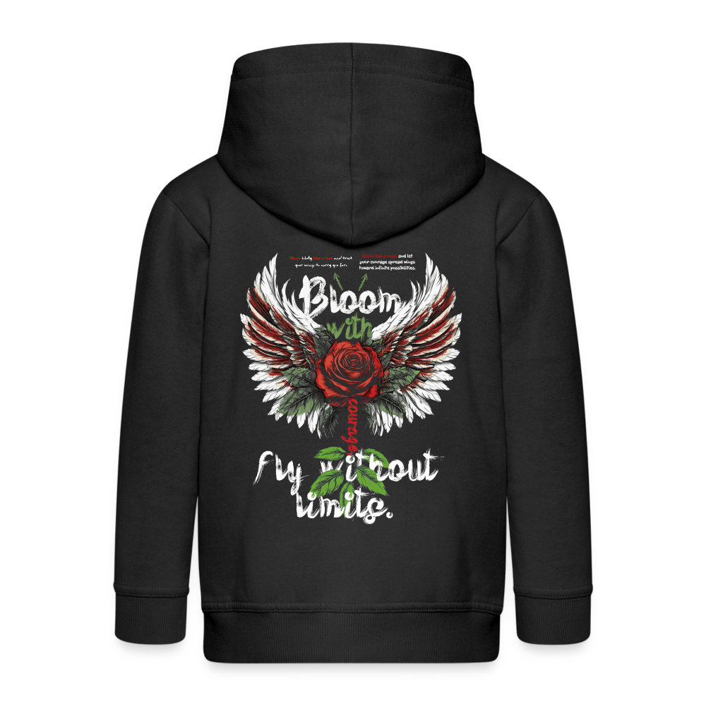 Amaterasu , Engelsflügel, 1st | Kinder Zip Hoodie - Schwarz