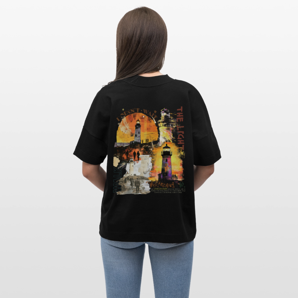 Morian, Leuchtturm, 1st | Blaster, Oversize Bio T-Shirt, Unisex - Schwarz