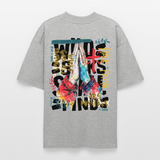 Therondir, Beten, 1st | Blaster, Oversize Bio T-Shirt, Unisex - Grau meliert