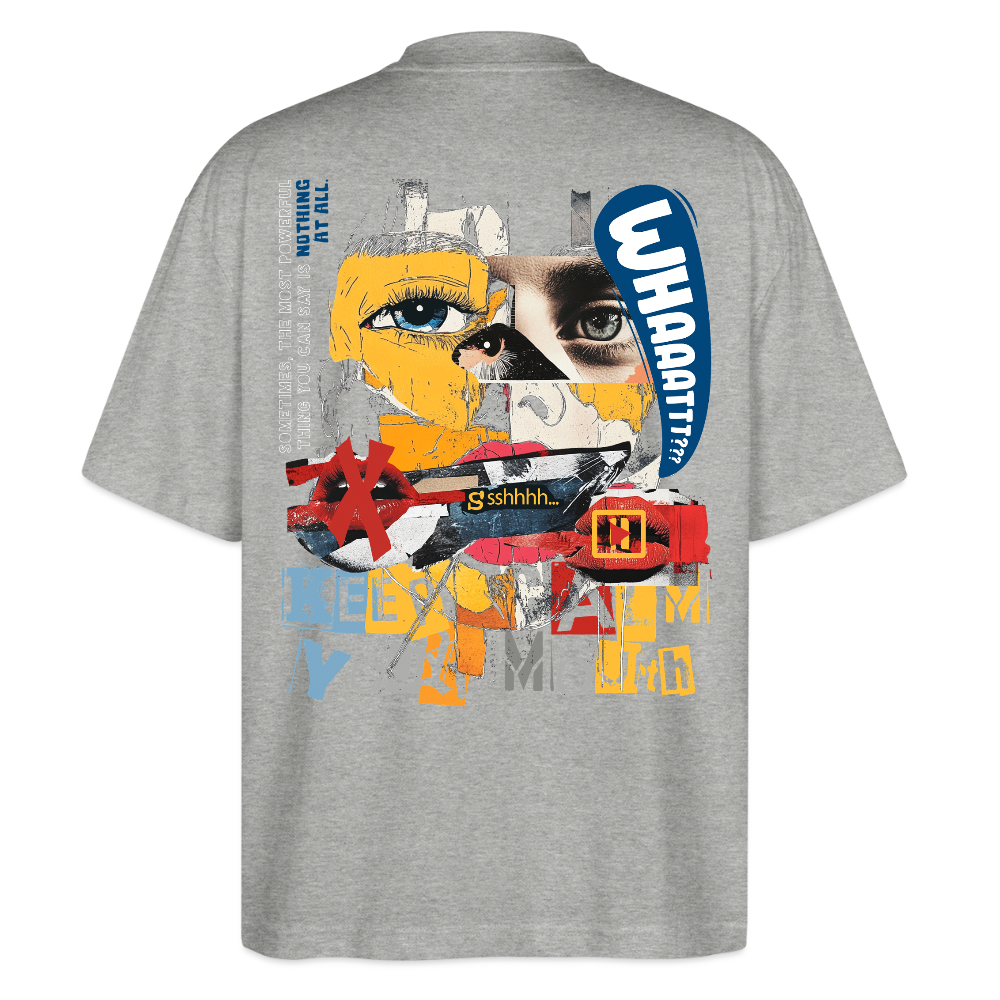 Kronan, Gesicht, 1st | Blaster, Oversize Bio T-Shirt, Unisex - Grau meliert