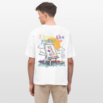 Noctharius, Malen, 1st | Blaster, Oversize Bio T-Shirt, Unisex - Weiß