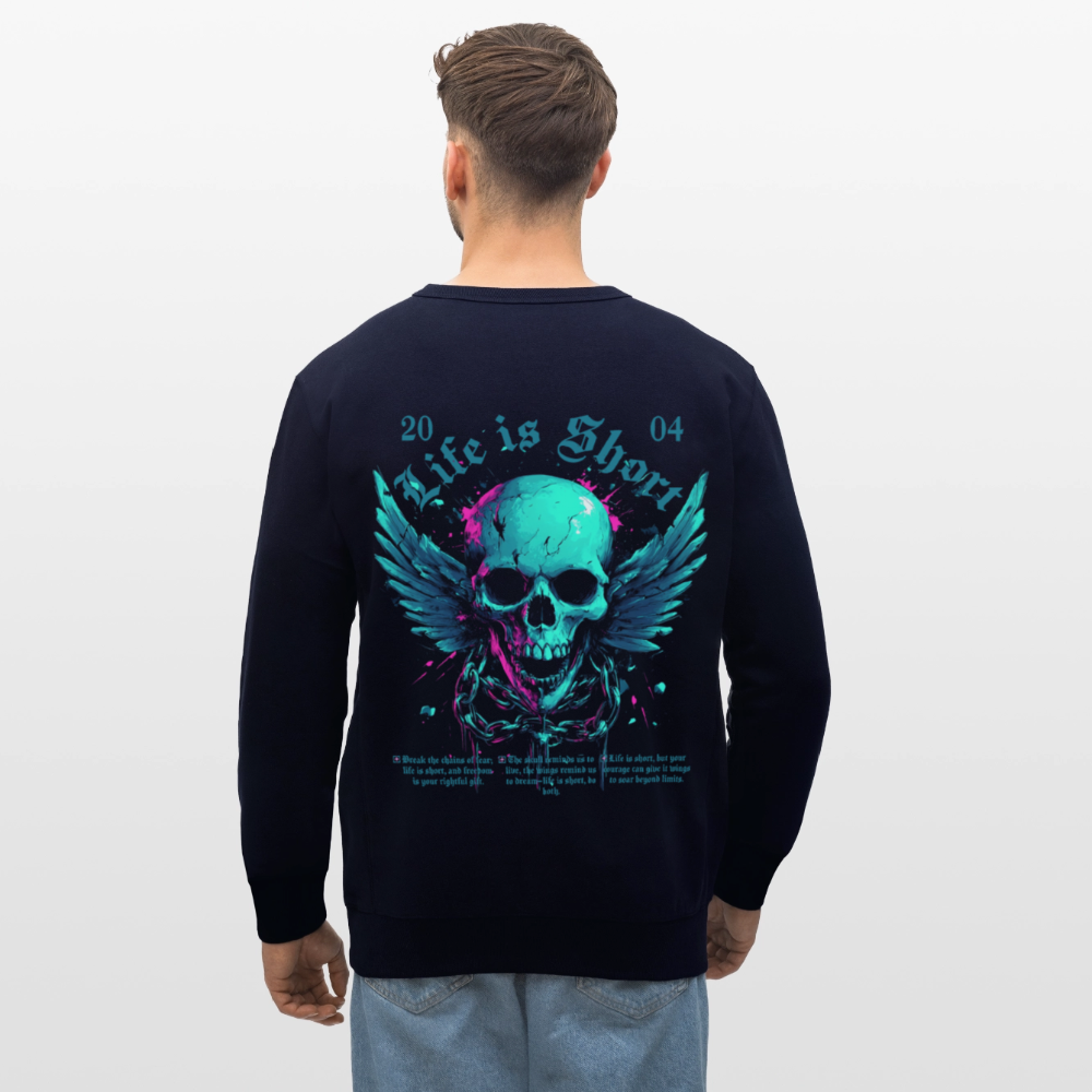 Bishamonten, Totenkopf, 1st | Roller, Unisex Bio-Sweatshirt - Navy