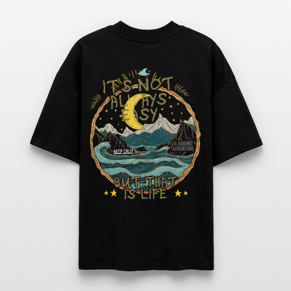 Izanami, Berge, 1st | Blaster, Oversize Bio T-Shirt, Unisex - Schwarz