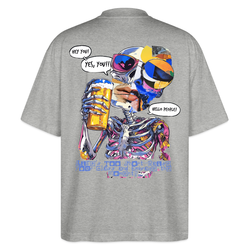 Vorthalos, Skelet, 1st | Blaster, Oversize Bio T-Shirt, Unisex - Grau meliert