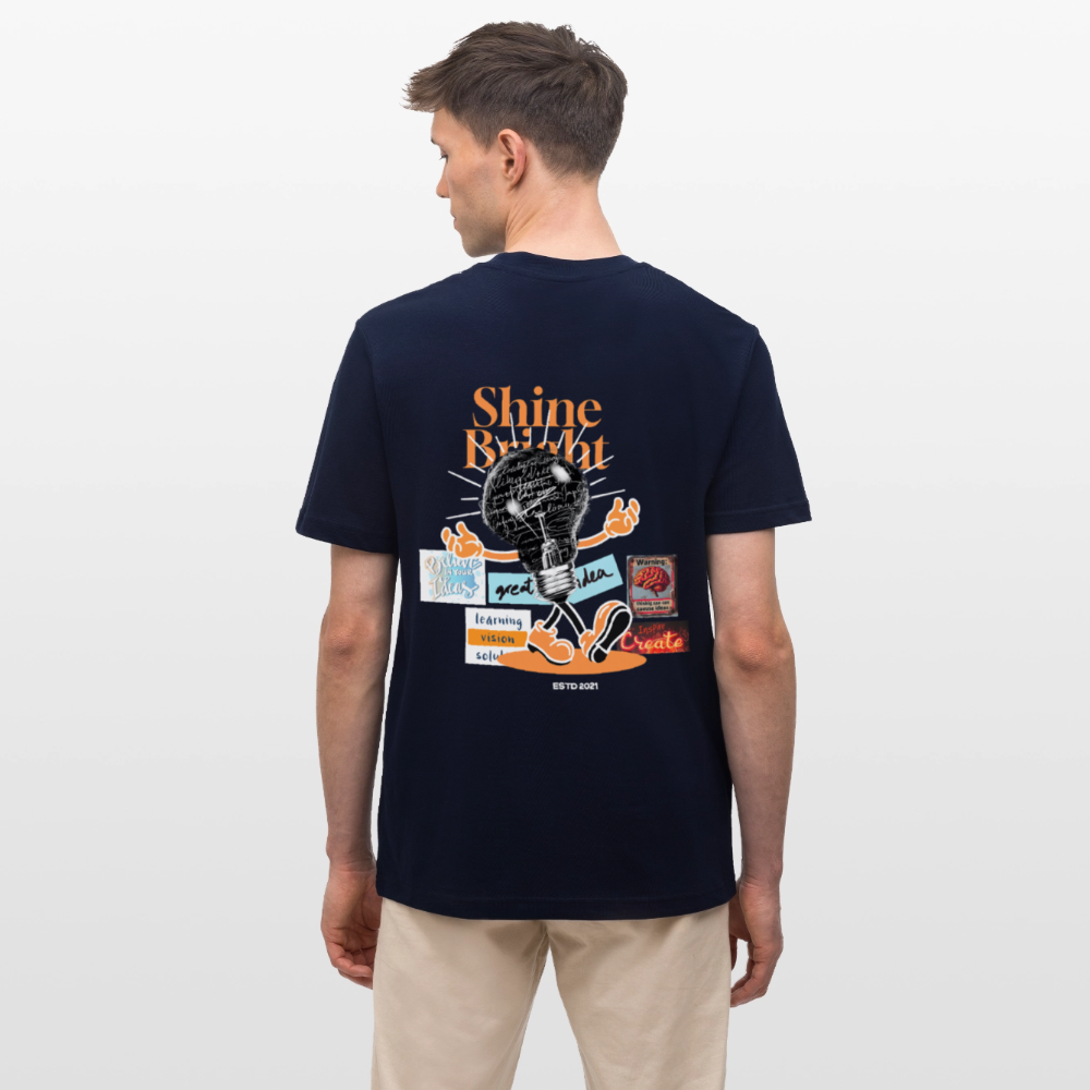 Gulperî, Glühbirne, 1st | Essential, Relaxed Fit Unisex Bio T-Shirt - Navy