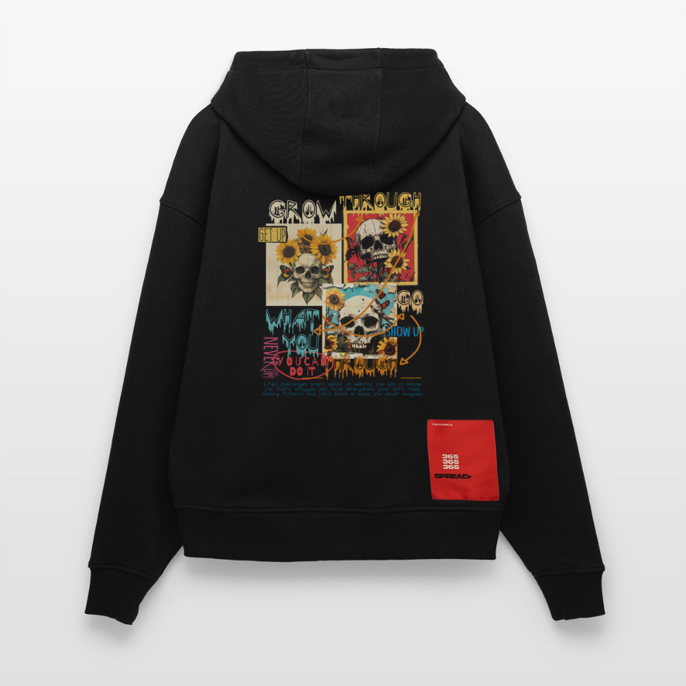 Odysseus, Totenköpfe, 1st | Heavyweight Oversized Bio Hoodie, Unisex - SOLID BLACK