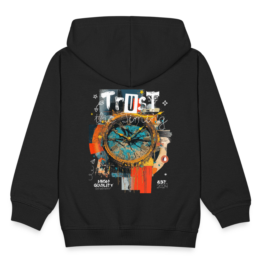 Demeteros, Uhr, 1st | Kinder Zip Hoodie - Schwarz