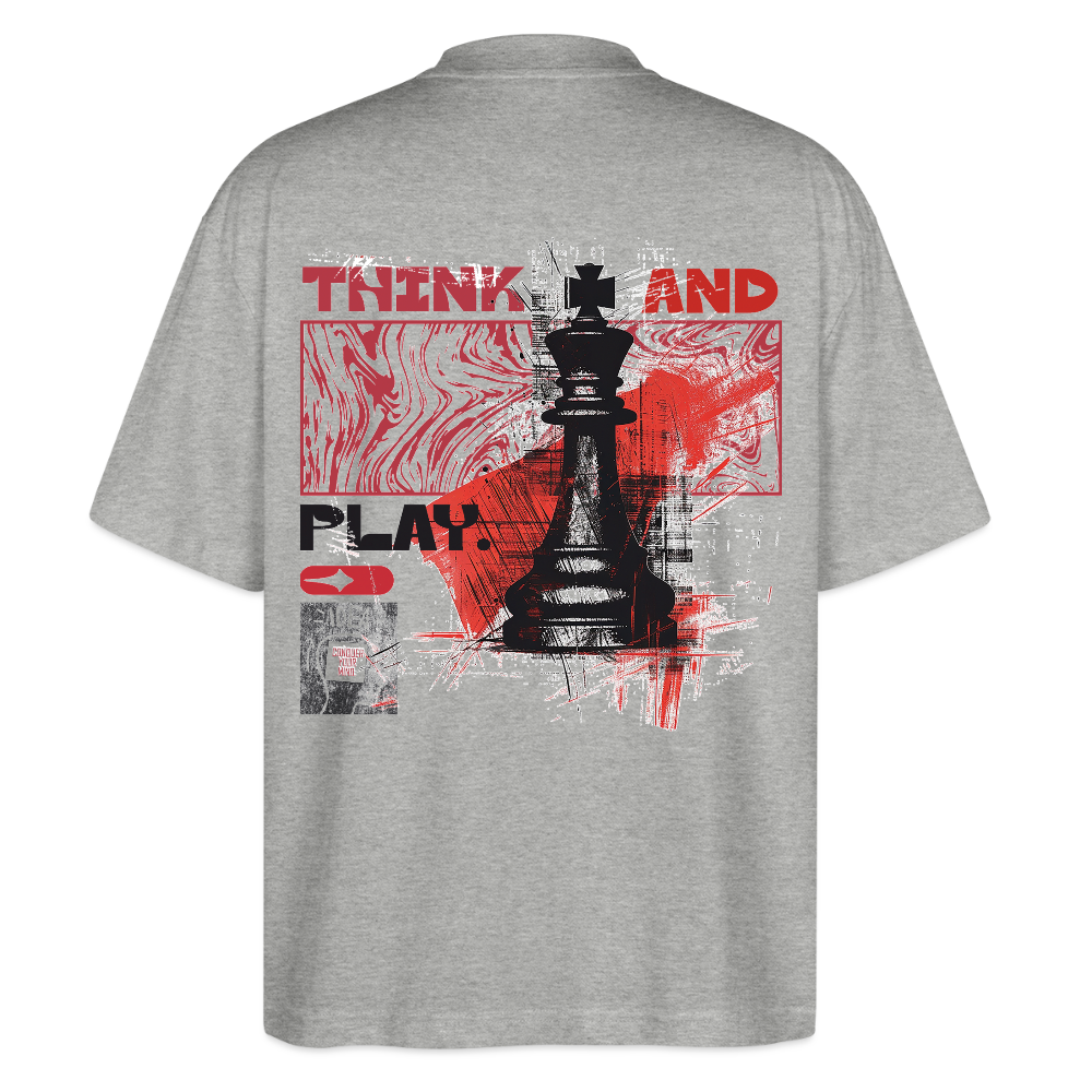 Orionis, Schach, 1st | Blaster, Oversize Bio T-Shirt, Unisex - Grau meliert