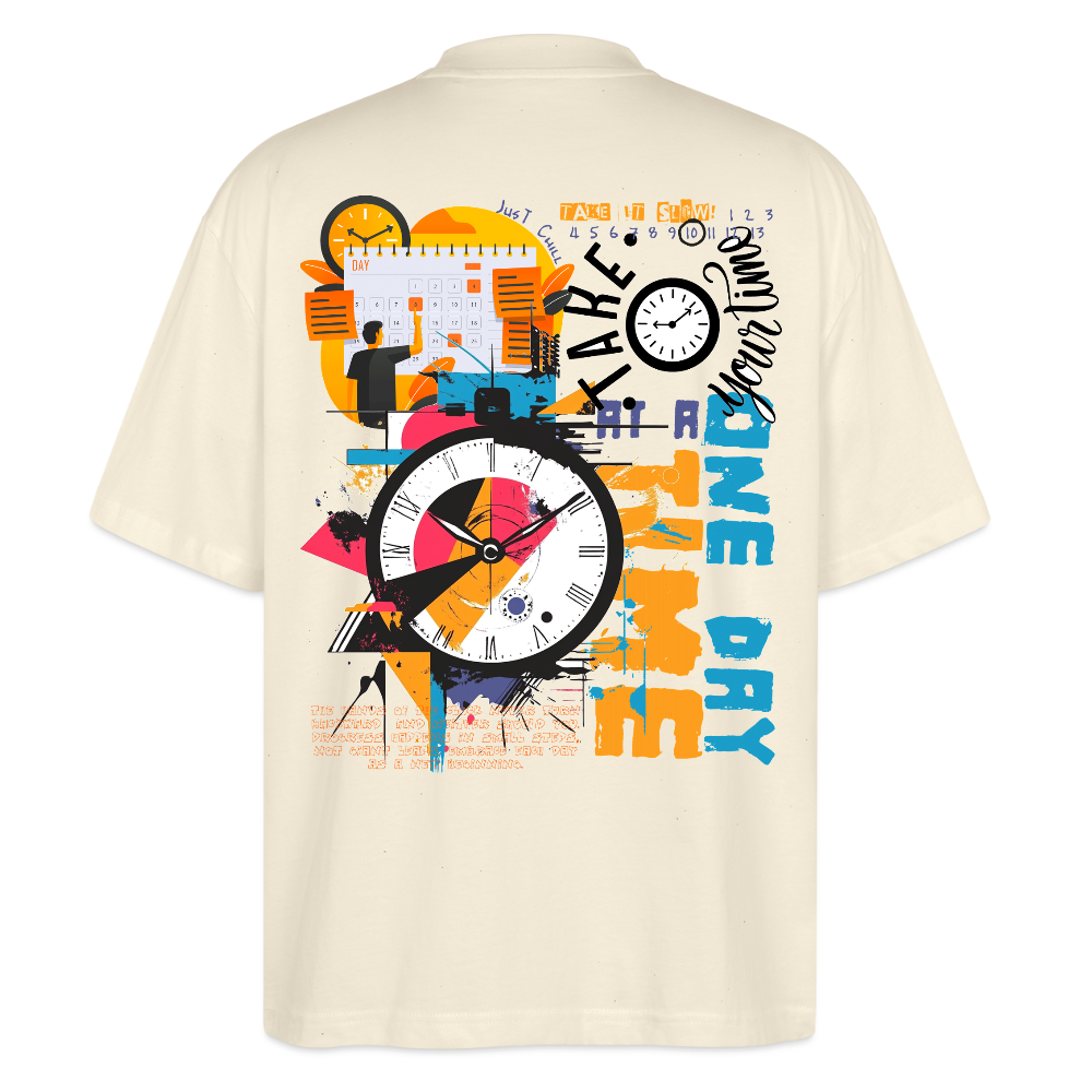Arkenthos, Uhr, 1st | Blaster, Oversize Bio T-Shirt, Unisex - Weißgrau