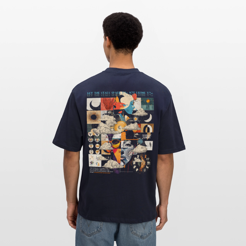 Hekatean, Sternzeichen, 1st | Breezy, Oversized Unisex T-Shirt - Navy