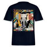 Thanatain, Elefant, 1st | Essential, Relaxed Fit Unisex Bio T-Shirt - Navy