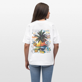 Magnarion, Palmen, 1st | Blaster, Oversize Bio T-Shirt, Unisex - Weiß