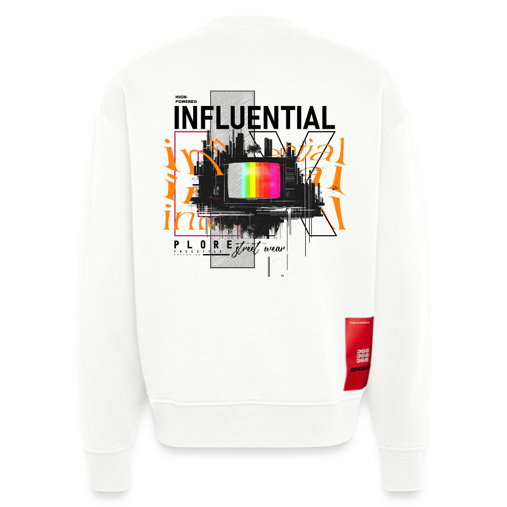 Flamethar, Fernseher, 1st | Heavyweight Oversized Bio Sweater, Unisex - OFF WHITE