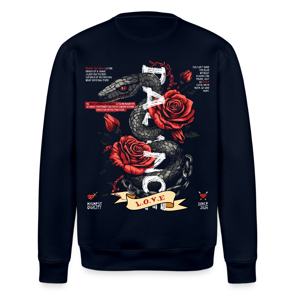 Hephani, Schlange, 1st | Roller, Unisex Bio-Sweatshirt - Navy