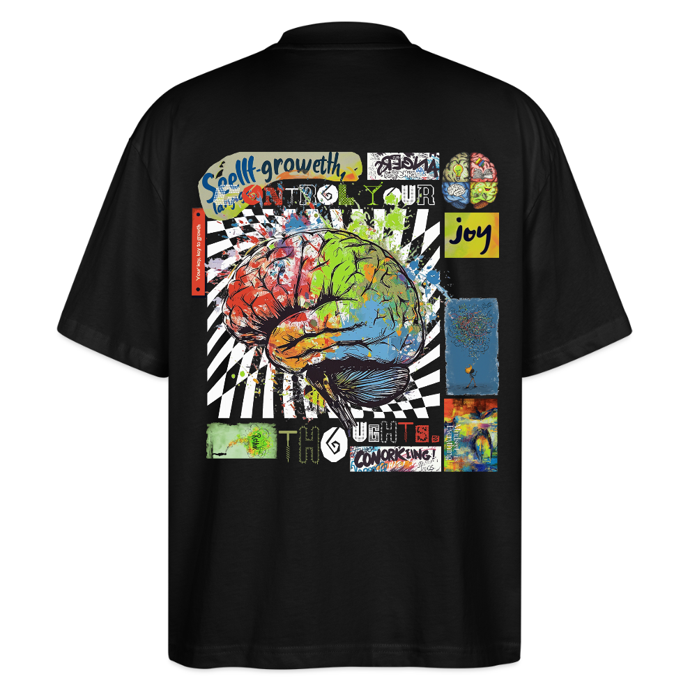Apollon, Gehirn, 1st | Blaster, Oversize Bio T-Shirt, Unisex - Schwarz