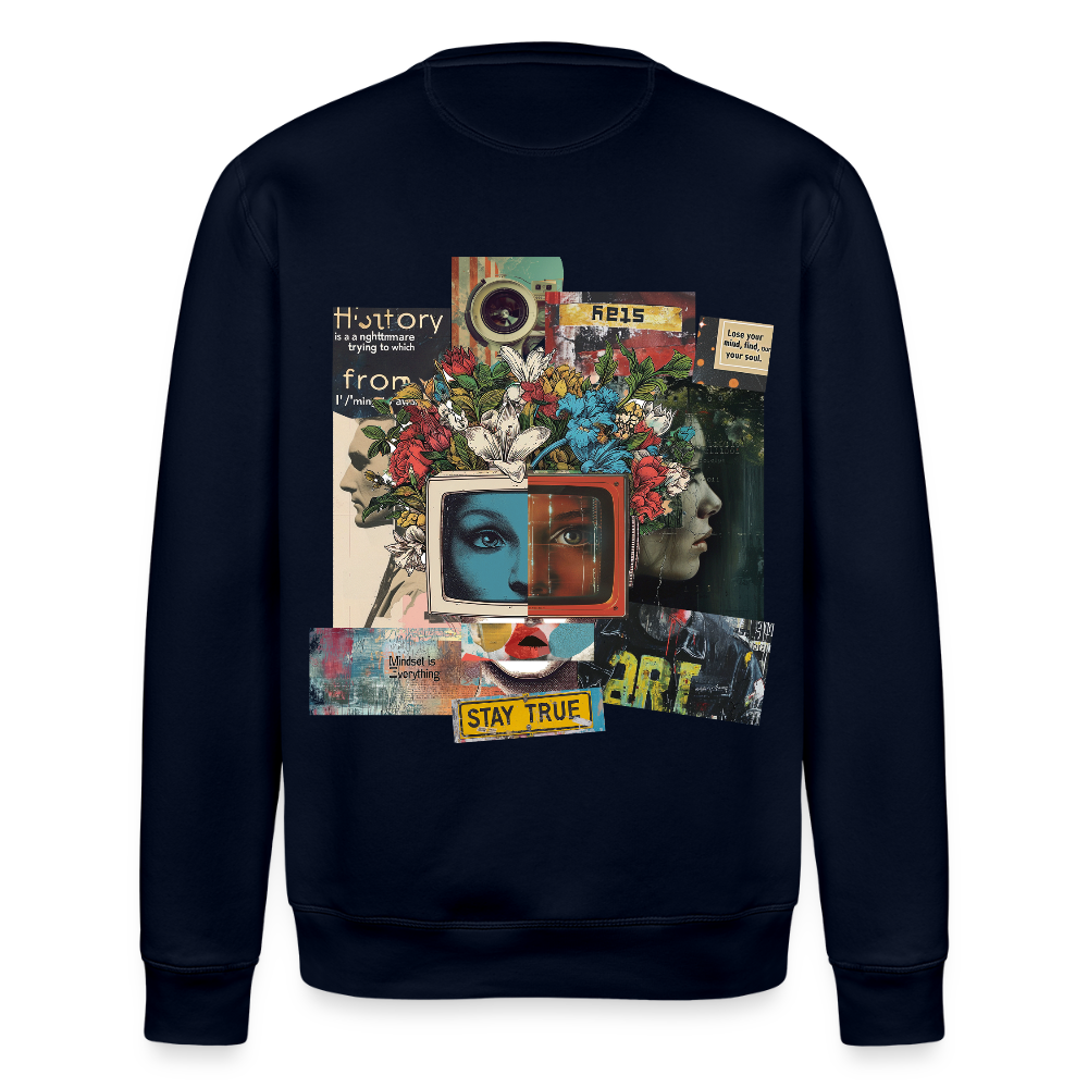 Baranê, Fernseher, 1st | Roller, Unisex Bio-Sweatshirt - Navy