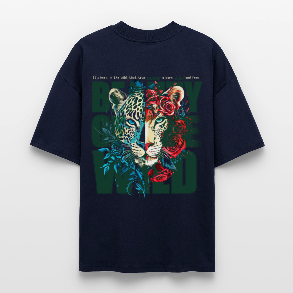 Irise, Leopard, 1st | Blaster, Oversize Bio T-Shirt, Unisex - Navy