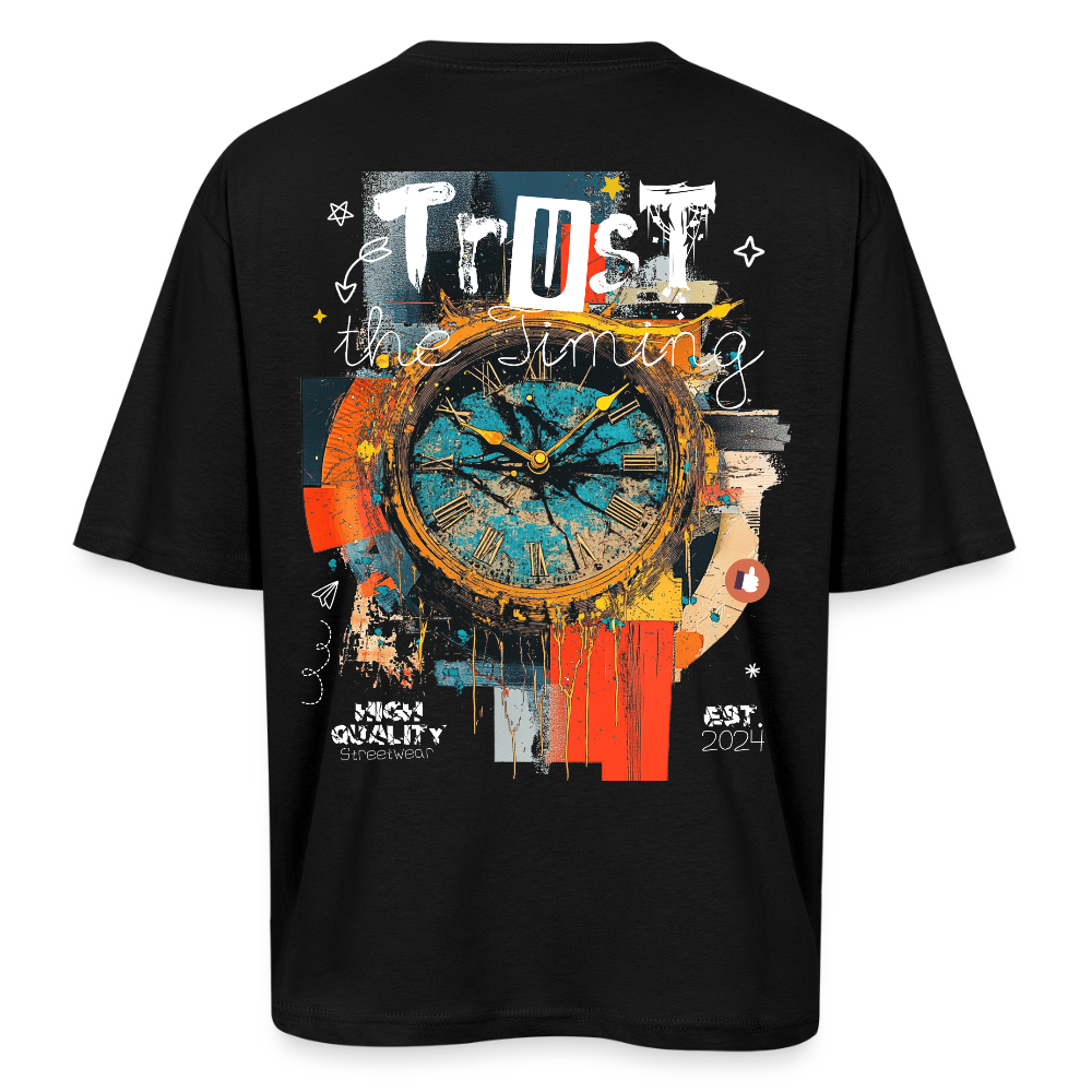 Demeteros, Uhr, 1st | Breezy, Oversized Unisex T-Shirt - Schwarz