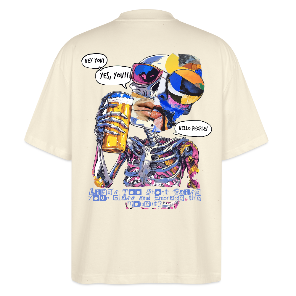 Vorthalos, Skelet, 1st | Blaster, Oversize Bio T-Shirt, Unisex - Weißgrau