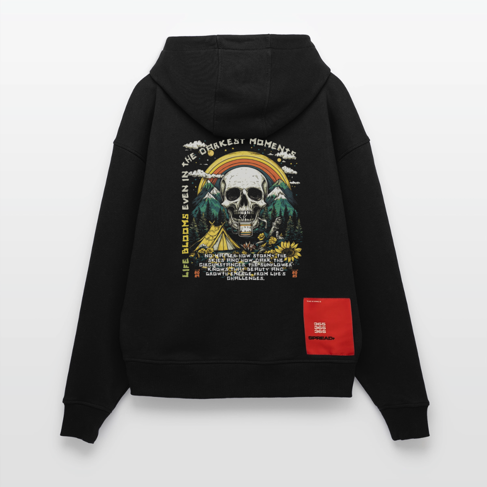 Panian, Berge, 1st | Heavyweight Oversized Bio Hoodie, Unisex - SOLID BLACK