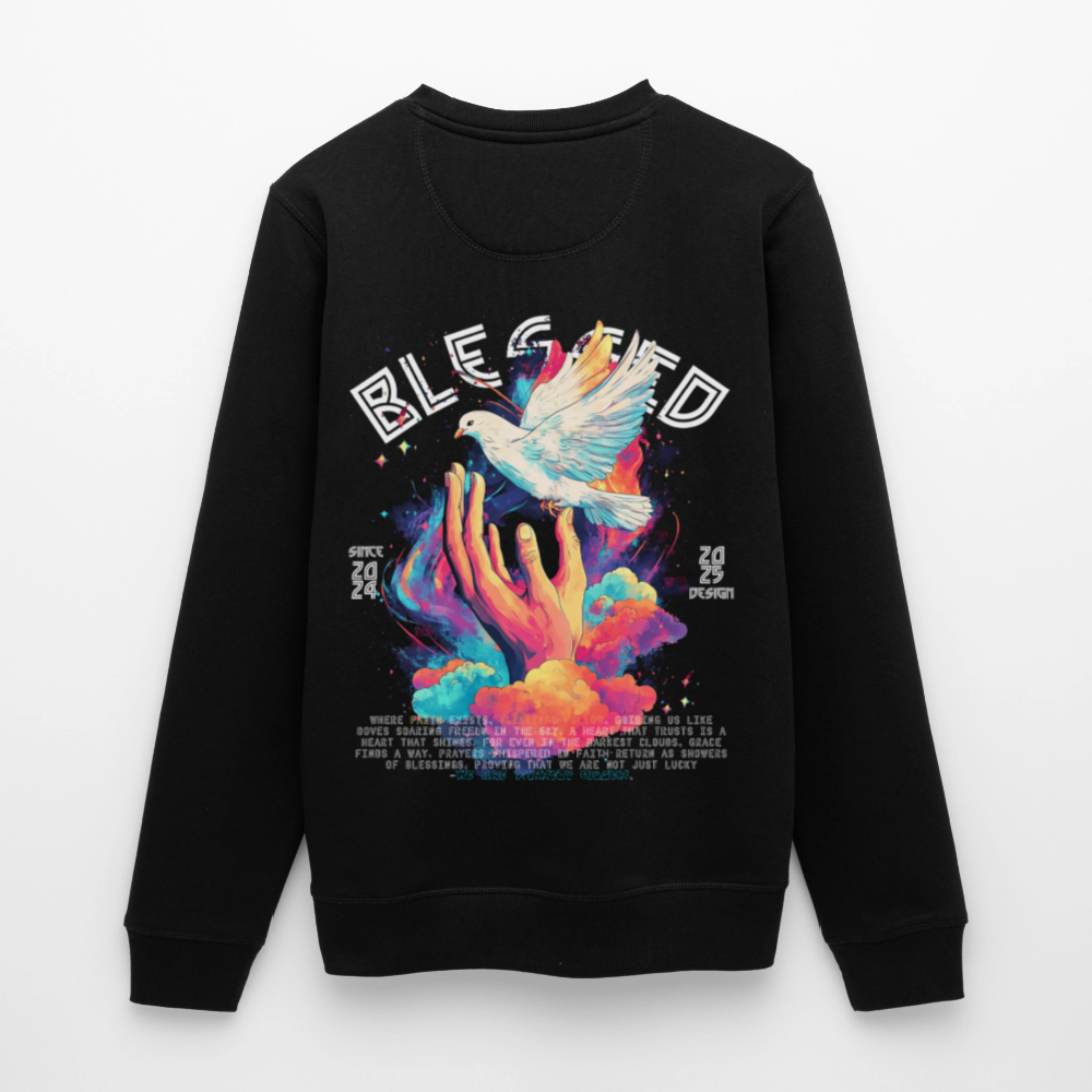 Posei, Taube, 1st | Roller, Unisex Bio-Sweatshirt - Schwarz