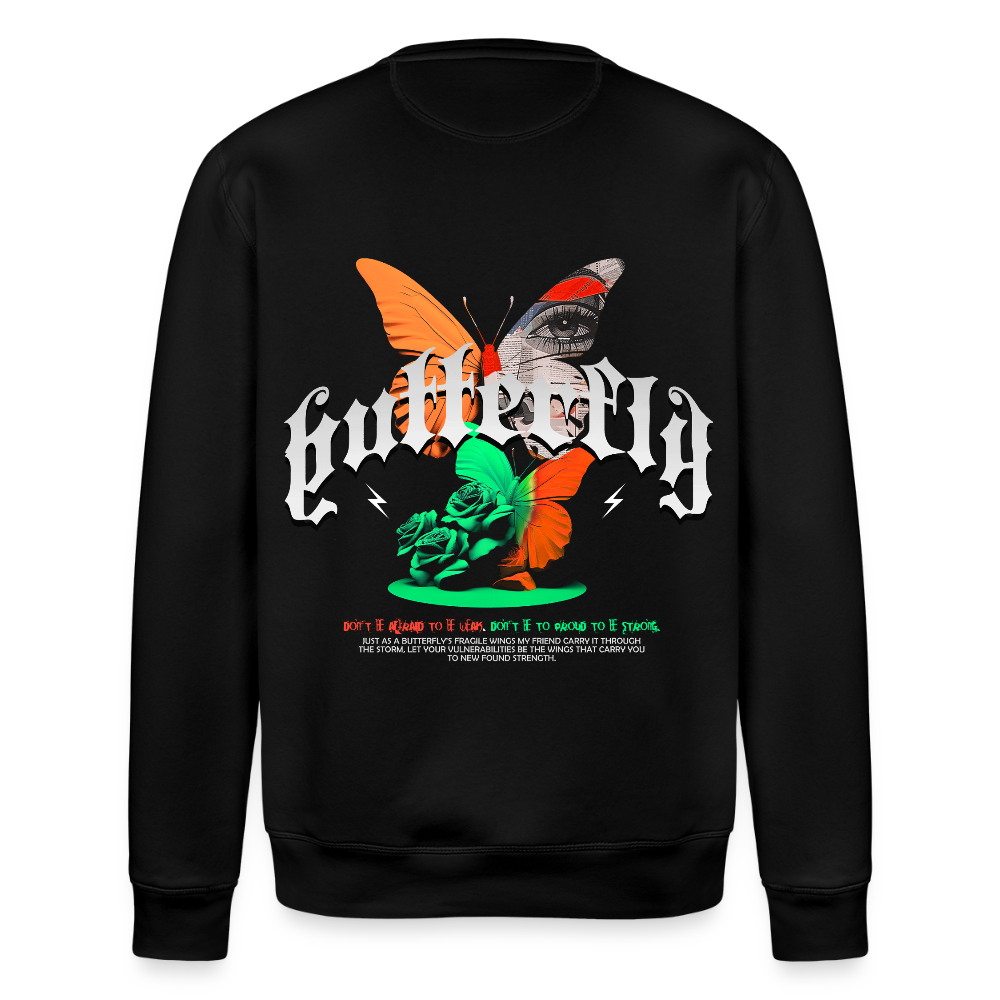 Noşîrêwan, Schmetterling, 1st | Roller, Unisex Bio-Sweatshirt - Schwarz