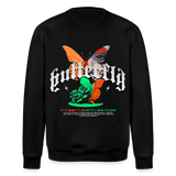 Noşîrêwan, Schmetterling, 1st | Roller, Unisex Bio-Sweatshirt - Schwarz