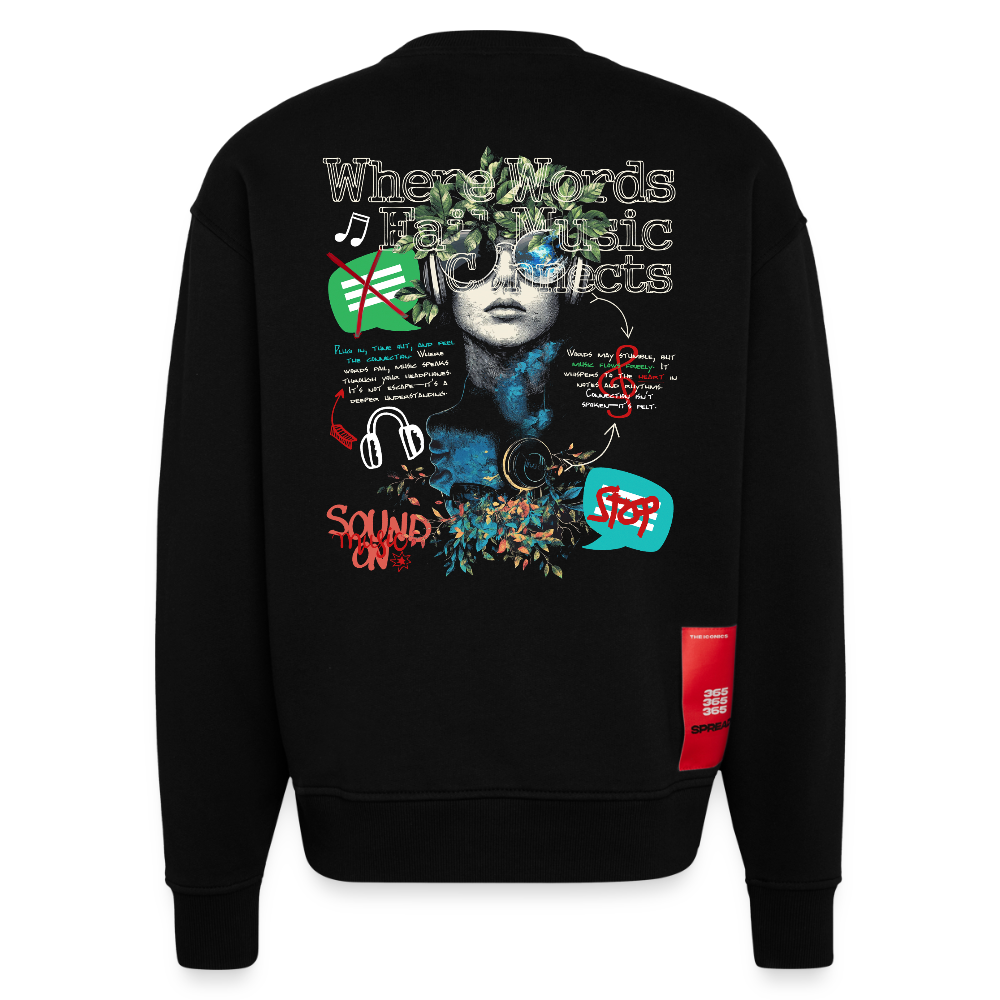 Apollan, Musik, 1st | Heavyweight Oversized Bio Sweater, Unisex - SOLID BLACK