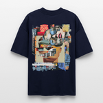 Seraphion2, Gesichter, 1st | Blaster, Oversize Bio T-Shirt, Unisex - Navy
