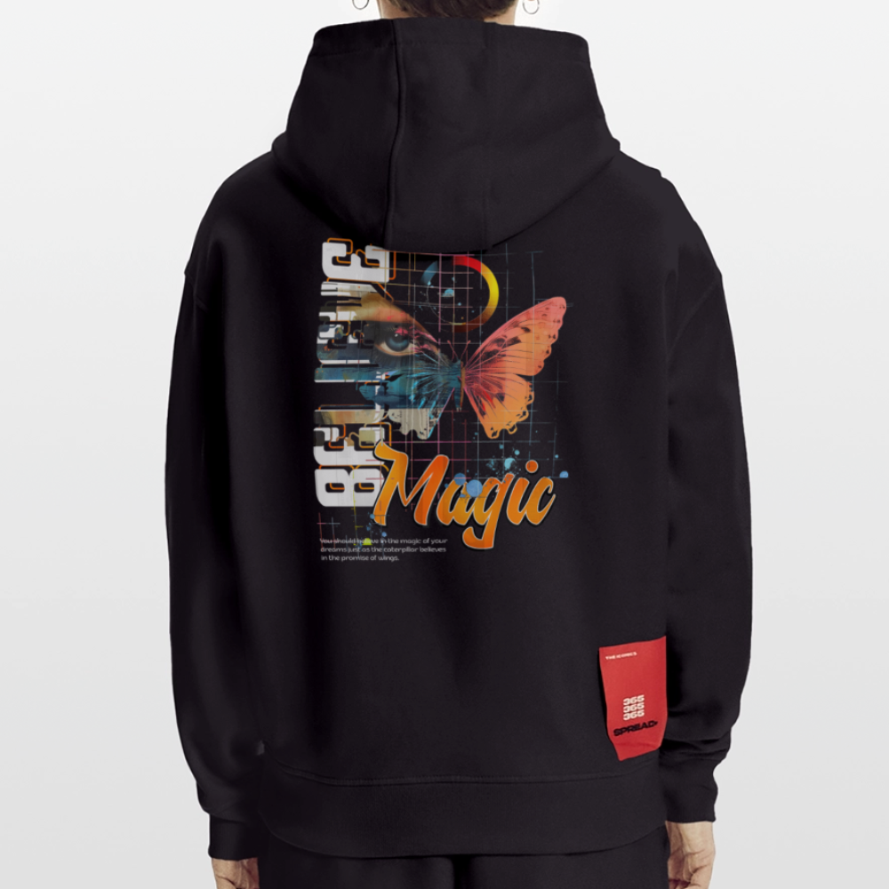 Derdiyok, Schmetterling, 1st | Heavyweight Oversized Bio Hoodie, Unisex - SOLID BLACK