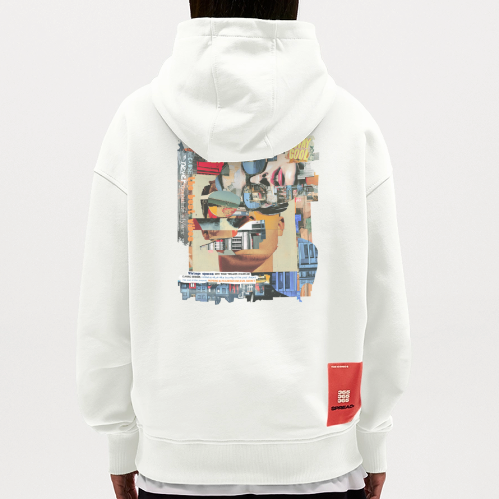 Seraphion, Gesichter, 1st | Heavyweight Oversized Bio Hoodie, Unisex - OFF WHITE