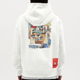 Seraphion, Gesichter, 1st | Heavyweight Oversized Bio Hoodie, Unisex - OFF WHITE