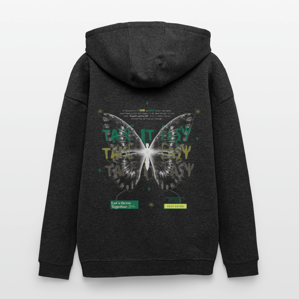 Hesinkar, Schmetterling, 1st | Freshhood, Oversized Unisex Hoodie - Anthrazit