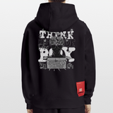 Nyxan, Gehirn, 1st | Heavyweight Oversized Bio Hoodie, Unisex - SOLID BLACK