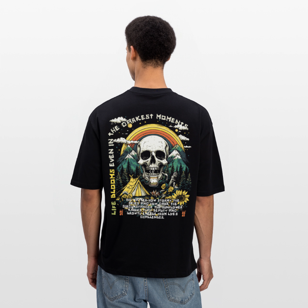 Panian, Berge, 1st | Breezy, Oversized Unisex T-Shirt - Schwarz