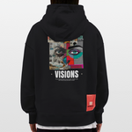 Omoikane, Augen, 1st | Heavyweight Oversized Bio Hoodie, Unisex - SOLID BLACK