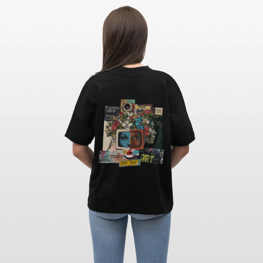 Baranê, Fernseher, 1st | Blaster, Oversize Bio T-Shirt, Unisex - Schwarz