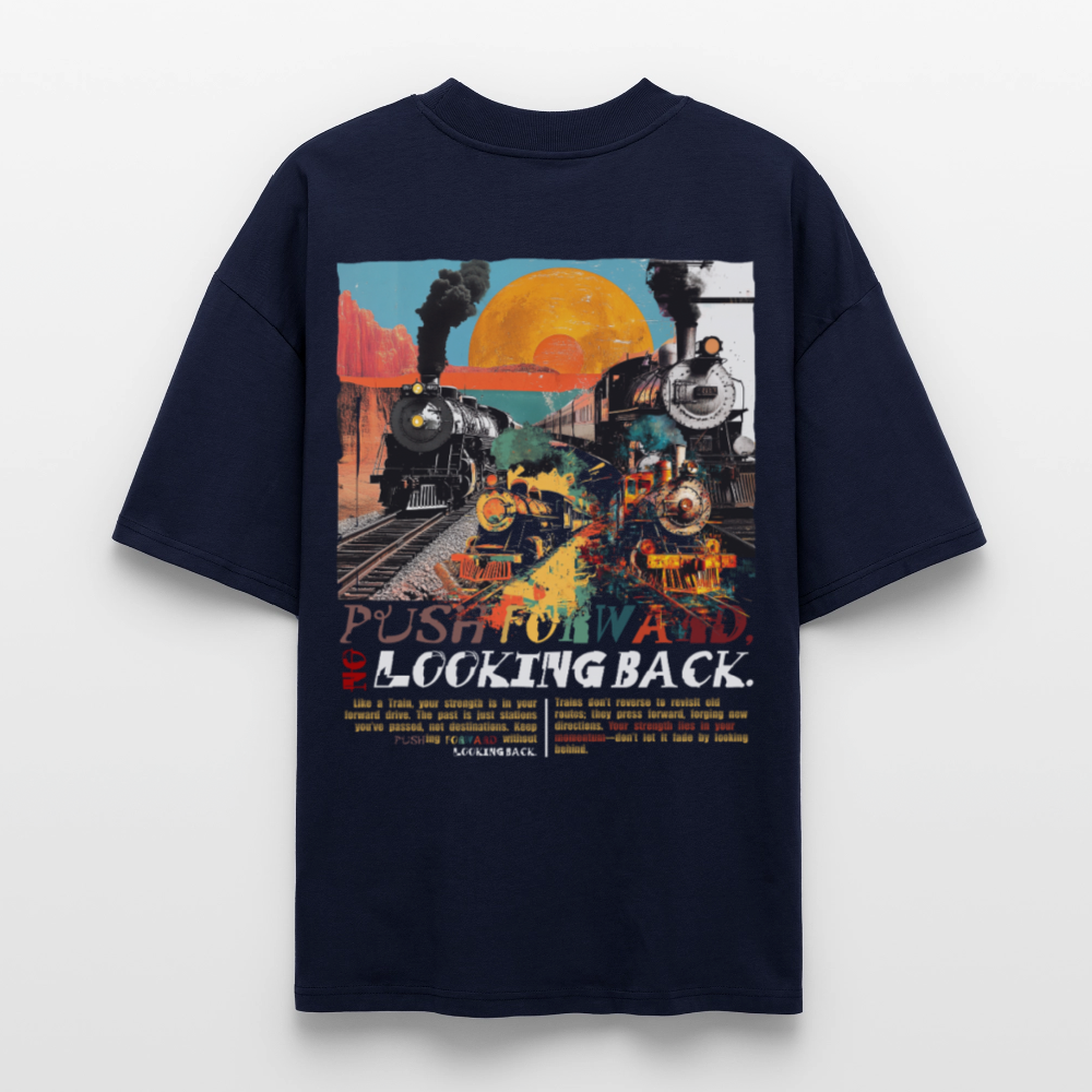 Morphean, Lokomotive, 1st | Blaster, Oversize Bio T-Shirt, Unisex - Navy