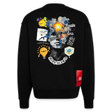 Rhean, Glühbirne, 1st | Heavyweight Oversized Bio Sweater, Unisex - SOLID BLACK