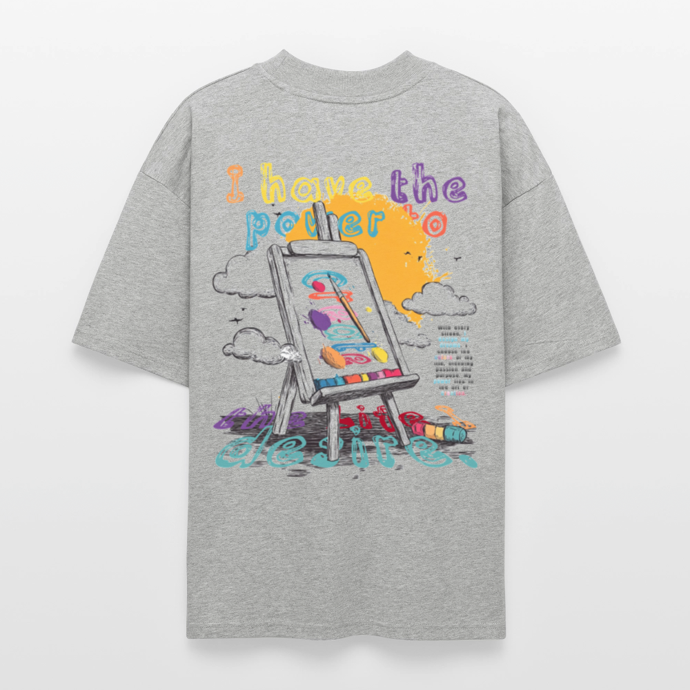 Noctharius, Malen, 1st | Blaster, Oversize Bio T-Shirt, Unisex - Grau meliert