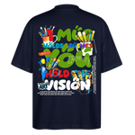 Thesean, Pinsel, 1st | Blaster, Oversize Bio T-Shirt, Unisex - Navy