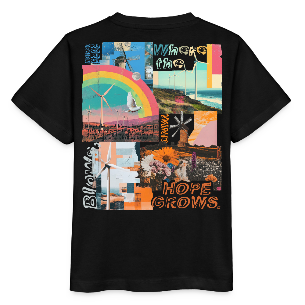 Nyxaris, Windmühle, 1st | Kinder Bio T-Shirt - Schwarz