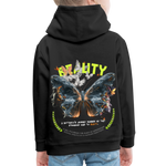 Harith, Schmetterling, 1st | Kinder Hoodie - Schwarz