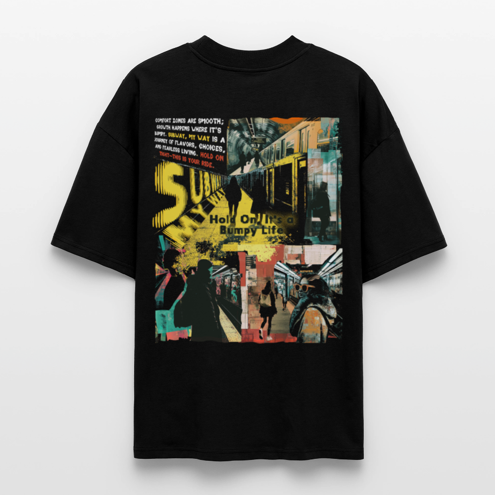 Dionyson, U-Bahn, 1st | Blaster, Oversize Bio T-Shirt, Unisex - Schwarz