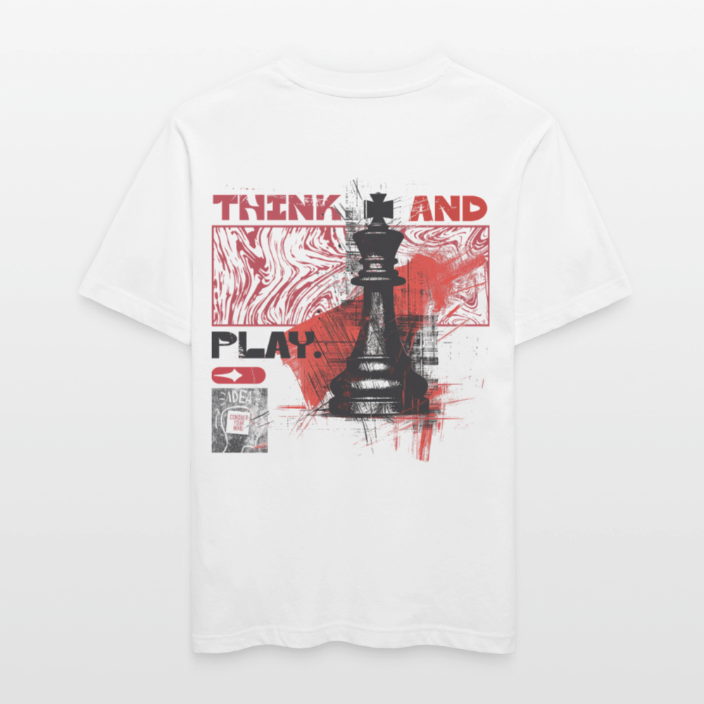 Orionis, Schach, 1st | Essential, Relaxed Fit Unisex Bio T-Shirt - Weiß