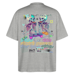Malakar, Gaming, 1st | Blaster, Oversize Bio T-Shirt, Unisex - Grau meliert
