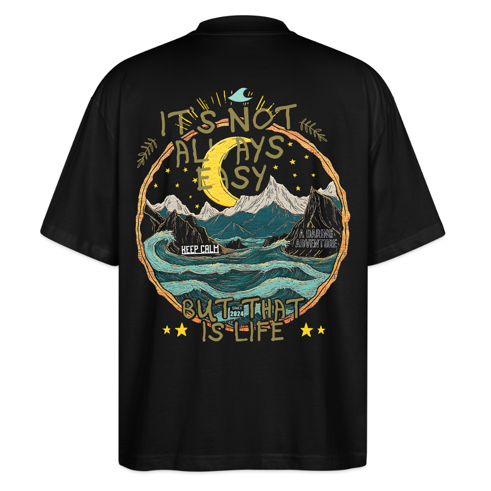 Izanami, Berge, 1st | Blaster, Oversize Bio T-Shirt, Unisex - Schwarz