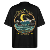 Izanami, Berge, 1st | Blaster, Oversize Bio T-Shirt, Unisex - Schwarz