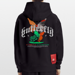 Noşîrêwan, Schmetterling, 1st | Heavyweight Oversized Bio Hoodie, Unisex - SOLID BLACK
