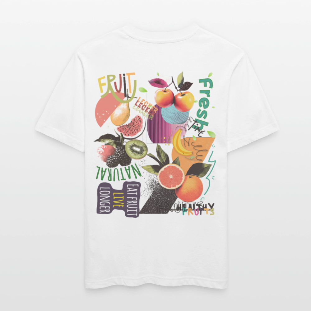 Xerathis, Obst, 1st | Essential, Relaxed Fit Unisex Bio T-Shirt - Weiß